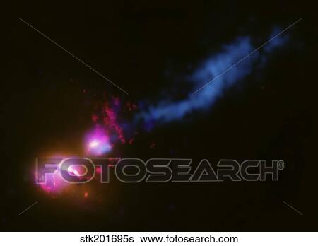 A powerful jet from a supermassive black hole is blasting a nearby galaxy. View Large Photo Image Stock Photograph - A powerful jet from a supermassive black hole is blasting a nearby galaxy.. Fotosearch