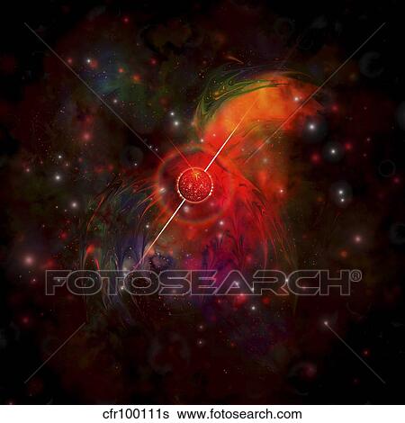 A pulsar star radiating strong beams of light. View Large Illustration Stock Illustration - A pulsar star radiating strong beams of light.. Fotosearch