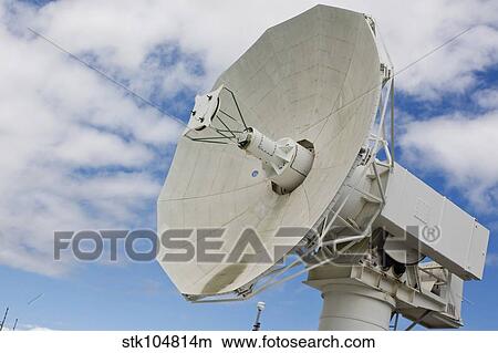 A radar dish aboard Mobile At-Sea Sensor barge. View Large Photo Image Picture - A radar dish aboard Mobile At-Sea Sensor barge.. Fotosearch