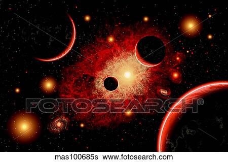 A red giant star system. View Large Illustration Stock Illustration - A red giant star system.. Fotosearch