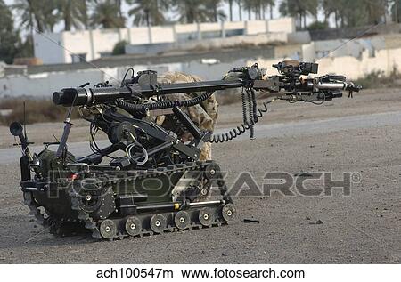 Picture - A remote controlled vehicle used to inspect improvised explosive devices.. Fotosearch
