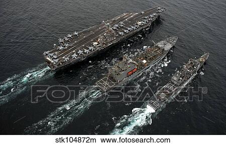 A replenishment at sea between USS Abraham Lincoln, USNS Guadalupe and USS Cape St. George. View Large Photo Image Picture - A replenishment at sea between USS Abraham Lincoln, USNS Guadalupe and USS Cape St. George.. Fotosearch