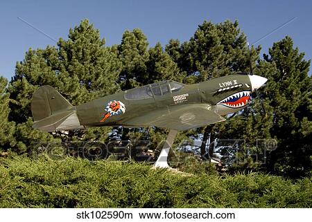 A replica of the Curtiss P-40E Warhawk. View Large Photo Image Picture - A replica of the Curtiss P-40E Warhawk.. Fotosearch