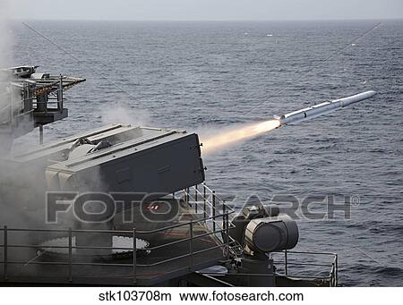 A RIM-7 Sea Sparrow surface missile is launched from the aircraft carrier USS George H. W. Bush. View Large Photo Image Picture - A RIM-7 Sea Sparrow surface missile is launched from the aircraft carrier USS George H. W. Bush.. Fotosearch