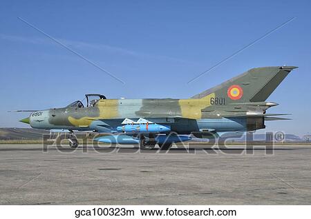 A Romanian Air Force MiG-21C airplane at Camp Turzii Air Base, Romania. View Large Photo Image Picture - A Romanian Air Force MiG-21C airplane at Camp Turzii Air Base, Romania.. Fotosearch