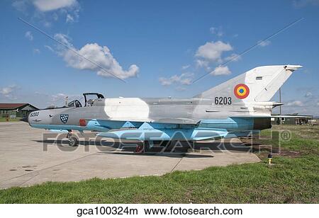 A Romanian Air Force MiG-21C airplane at Camp Turzii Air Base, Romania. View Large Photo Image Picture - A Romanian Air Force MiG-21C airplane at Camp Turzii Air Base, Romania.. Fotosearch