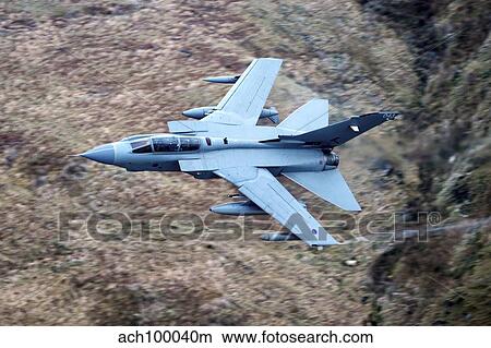 A Royal Air Force Tornado GR4 during low fly training in North Wales. View Large Photo Image Picture - A Royal Air Force Tornado GR4 during low fly training in North Wales.. Fotosearch
