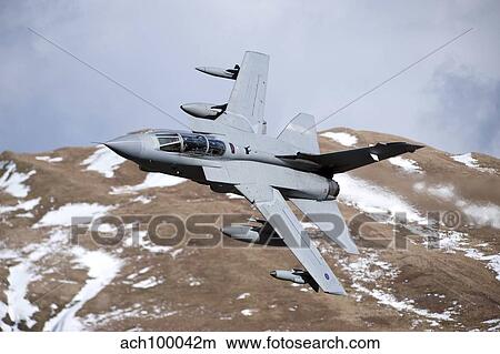A Royal Air Force Tornado GR4 during low fly training in North Wales. View Large Photo Image Picture - A Royal Air Force Tornado GR4 during low fly training in North Wales.. Fotosearch