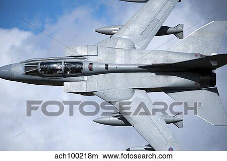 Picture - A Royal Air Force Tornado GR4 low flying over North Wales.. Fotosearch