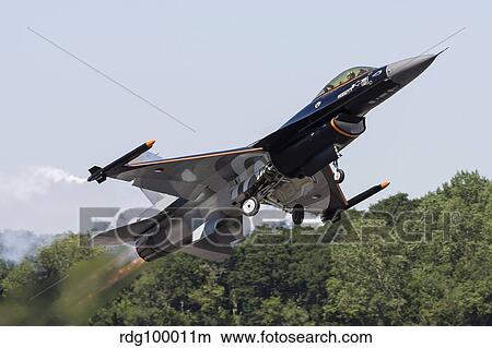 A Royal Netherlands Air Force F-16AM takes off at RAF Fairford, England. View Large Photo Image Picture - A Royal Netherlands Air Force F-16AM takes off at RAF Fairford, England.. Fotosearch