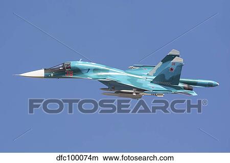 A Russian Air Force Su-34 in flight over Russia. View Large Photo Image Picture - A Russian Air Force Su-34 in flight over Russia.. Fotosearch