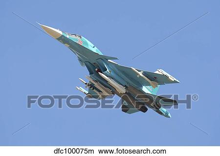 Picture - A Russian Air Force Su-34 in flight over Russia.. Fotosearch
