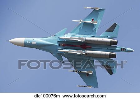 A Russian Air Force Su-34 in flight over Russia. View Large Photo Image Picture - A Russian Air Force Su-34 in flight over Russia.. Fotosearch