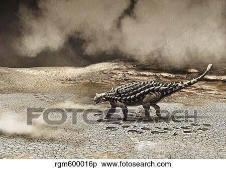 A Saichania chulsanensis dinosaur is caught in a sandstorm. View Large Illustration Stock Illustration - A Saichania chulsanensis dinosaur is caught in a sandstorm.. Fotosearch