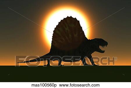 A sail-backed Dimetrodon from Earth's Permian period of time. View Large Illustration Stock Illustration - A sail-backed Dimetrodon from Earth's Permian period of time.. Fotosearch