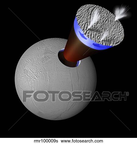 Stock Illustration - A schematic showing the layers of Enceladus.. Fotosearch