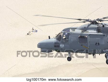 Picture - A Sea Lynx helicopter of the Portuguese Navy.. Fotosearch