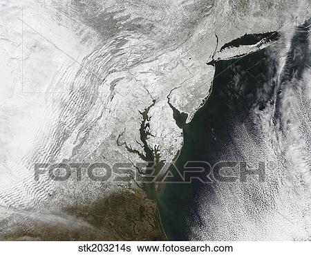 Stock Photograph - A severe winter storm along the United States east coast.. Fotosearch