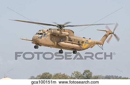 Picture - A Sikorsky CH-53 Yasur of the Israeli Air Force in flight.. Fotosearch
