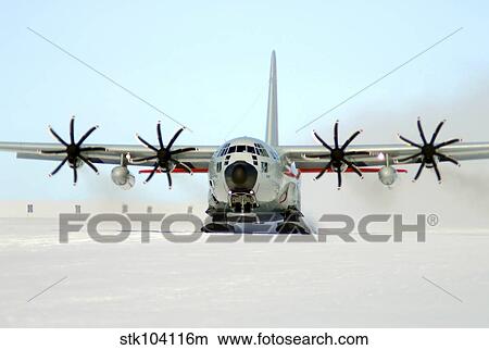 A ski-equipped LC-130 Hercules. View Large Photo Image Picture - A ski-equipped LC-130 Hercules.. Fotosearch