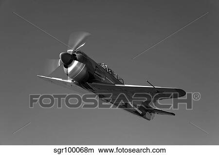 Picture - A Soviet Yakovlev Yak-11 aircraft in flight.. Fotosearch