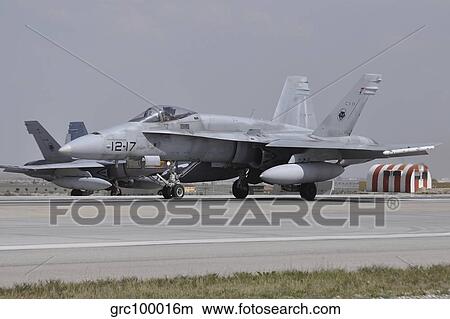 A Spanish Air Force EF-18A aircraft ready for take-off at Konya Air Base, Turkey View Large Photo Image Picture - A Spanish Air Force EF-18A aircraft ready for take-off at Konya Air Base, Turkey. Fotosearch
