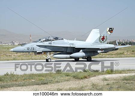 A Spanish Air Force EF-18M taxiing at Konya Air Base, Turkey. View Large Photo Image Picture - A Spanish Air Force EF-18M taxiing at Konya Air Base, Turkey.. Fotosearch