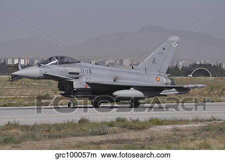 A Spanish Air Force Eurofighter Typhoon 2000 at Konya Air Base, Turkey. View Large Photo Image Picture - A Spanish Air Force Eurofighter Typhoon 2000 at Konya Air Base, Turkey.. Fotosearch