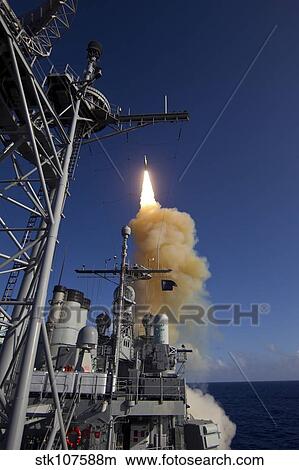 A Standard Missile-3 is launched from USS Lake Erie. View Large Photo Image Picture - A Standard Missile-3 is launched from USS Lake Erie.. Fotosearch