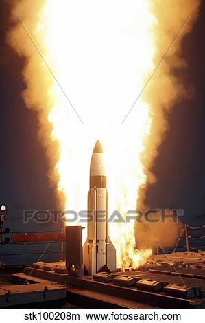 A Standard Missile Three is launched from the vertical launch system aboard USS Lake Erie. View Large Photo Image Picture - A Standard Missile Three is launched from the vertical launch system aboard USS Lake Erie.. Fotosearch
