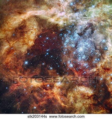 A stellar nursery known as R136 in the 30 Doradus Nebula. View Large Photo Image Stock Photograph - A stellar nursery known as R136 in the 30 Doradus Nebula.. Fotosearch