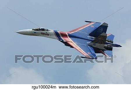 A Sukhoi Su-27 Flanker of the Russian Knights aerobatic team. View Large Photo Image Picture - A Sukhoi Su-27 Flanker of the Russian Knights aerobatic team.. Fotosearch