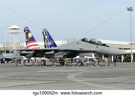 A Sukhoi Su-30 of the Royal Malaysian Air Force taxiing. View Large Photo Image Picture - A Sukhoi Su-30 of the Royal Malaysian Air Force taxiing.. Fotosearch