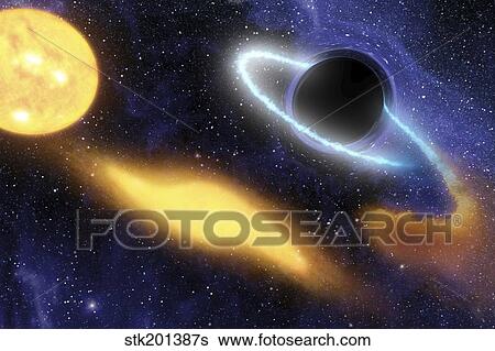A supermassive black hole at the center of a remote galaxy digesting the remnants of a star. View Large Illustration Stock Illustration - A supermassive black hole at the center of a remote galaxy digesting the remnants of a star.. Fotosearch