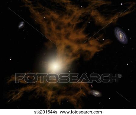 A supermassive black hole in the galaxy's core. View Large Illustration Stock Illustration - A supermassive black hole in the galaxy's core.. Fotosearch