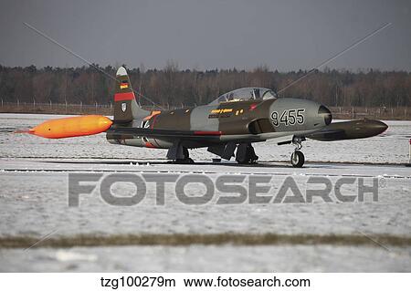 A T-33 Shooting Star trainer jet of the German Air Force. View Large Photo Image Picture - A T-33 Shooting Star trainer jet of the German Air Force.. Fotosearch