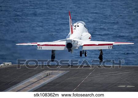 A T-45C Goshawk launches from the flight deck of USS Harry S. Truman. View Large Photo Image Picture - A T-45C Goshawk launches from the flight deck of USS Harry S. Truman.. Fotosearch