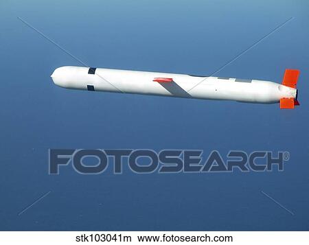 Picture - A Tactical Tomahawk Block IV cruise missile conducts a controlled flight test in southern California.. Fotosearch