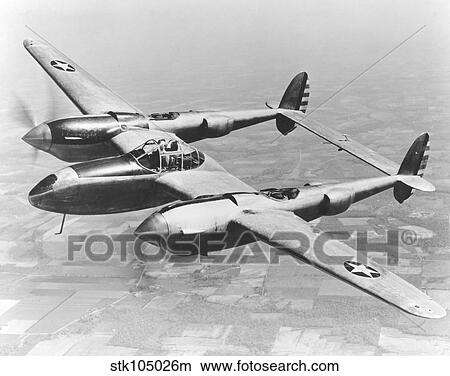 A test flight of the YP-38 service test fighter aircraft. View Large Photo Image Picture - A test flight of the YP-38 service test fighter aircraft.. Fotosearch