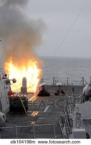Picture - A tomahawk missile launch aboard USS Sterett.. Fotosearch