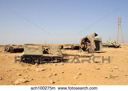A tracked artillery vehicle destroyed by NATO forces outside Benghazi, Libya. View Large Photo Image Picture - A tracked artillery vehicle destroyed by NATO forces outside Benghazi, Libya.. Fotosearch