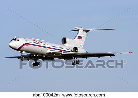 A Tupolev Tu-154M on final approach in Bulgaria. View Large Photo Image Picture - A Tupolev Tu-154M on final approach in Bulgaria.. Fotosearch