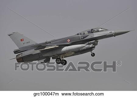 A Turkish Air Force F-16D Block 52+ prepares for landing. View Large Photo Image Picture - A Turkish Air Force F-16D Block 52+ prepares for landing.. Fotosearch