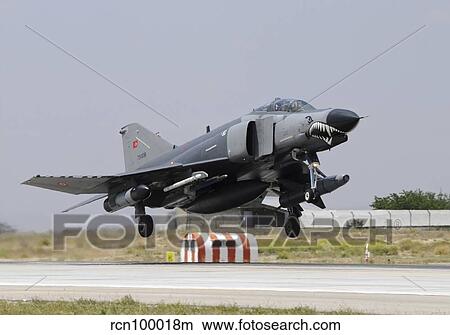 Picture - A Turkish Air Force F-4E 2020 Terminator taking off from Konya Air Base.. Fotosearch