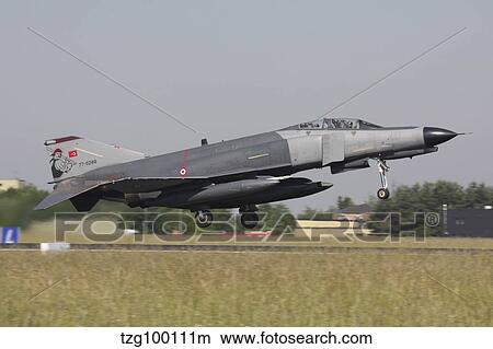 Picture - A Turkish F-4E Phantom takes off from Lechfeld Airfield, Germany. Fotosearch