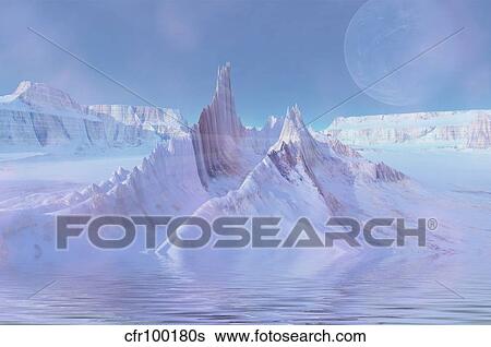 A twilight misty scene in the canyonlands on a winter day. View Large Illustration Stock Illustration - A twilight misty scene in the canyonlands on a winter day.. Fotosearch