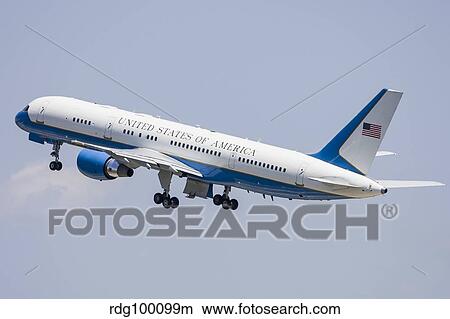 A U. S. Air Force Boeing VC-32 taking off. View Large Photo Image Picture - A U. S. Air Force Boeing VC-32 taking off.. Fotosearch