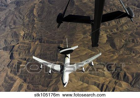 A U. S. Air Force E-3 Sentry aircraft over Afghanistan. View Large Photo Image Picture - A U. S. Air Force E-3 Sentry aircraft over Afghanistan.. Fotosearch