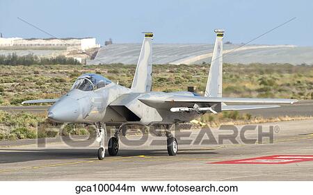 A U. S. Air Force F-15C Eagle on the flight line at Gando Air Base, Spain. View Large Photo Image Picture - A U. S. Air Force F-15C Eagle on the flight line at Gando Air Base, Spain.. Fotosearch