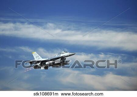 Picture - A U. S. Air Force F-16 Fighting Falcon aircraft.. Fotosearch